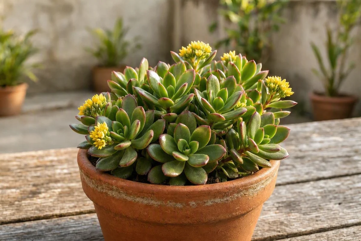 Foto da erva Bálsamo (Sedum dendroideum)