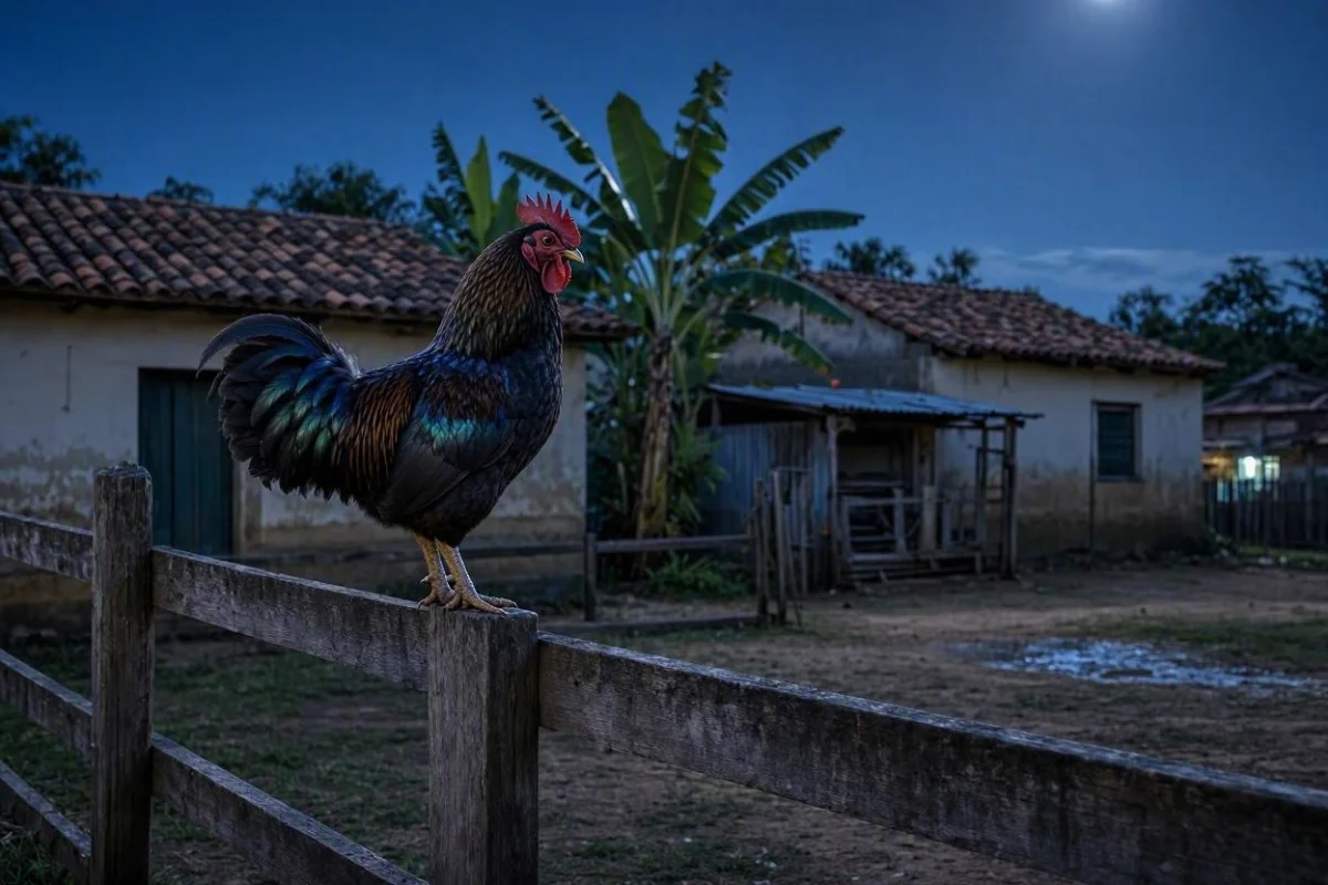 Galo cantando fora de hora