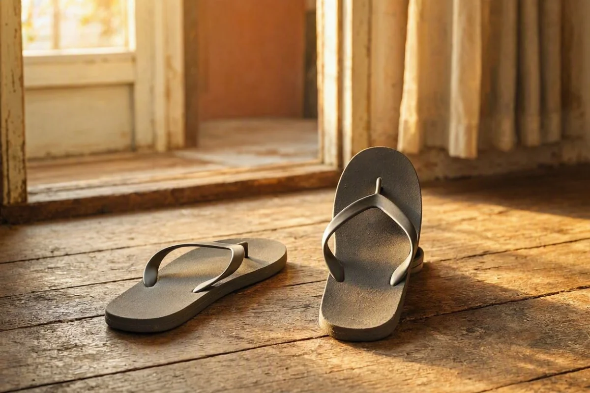 Sapato ou chinelo virado