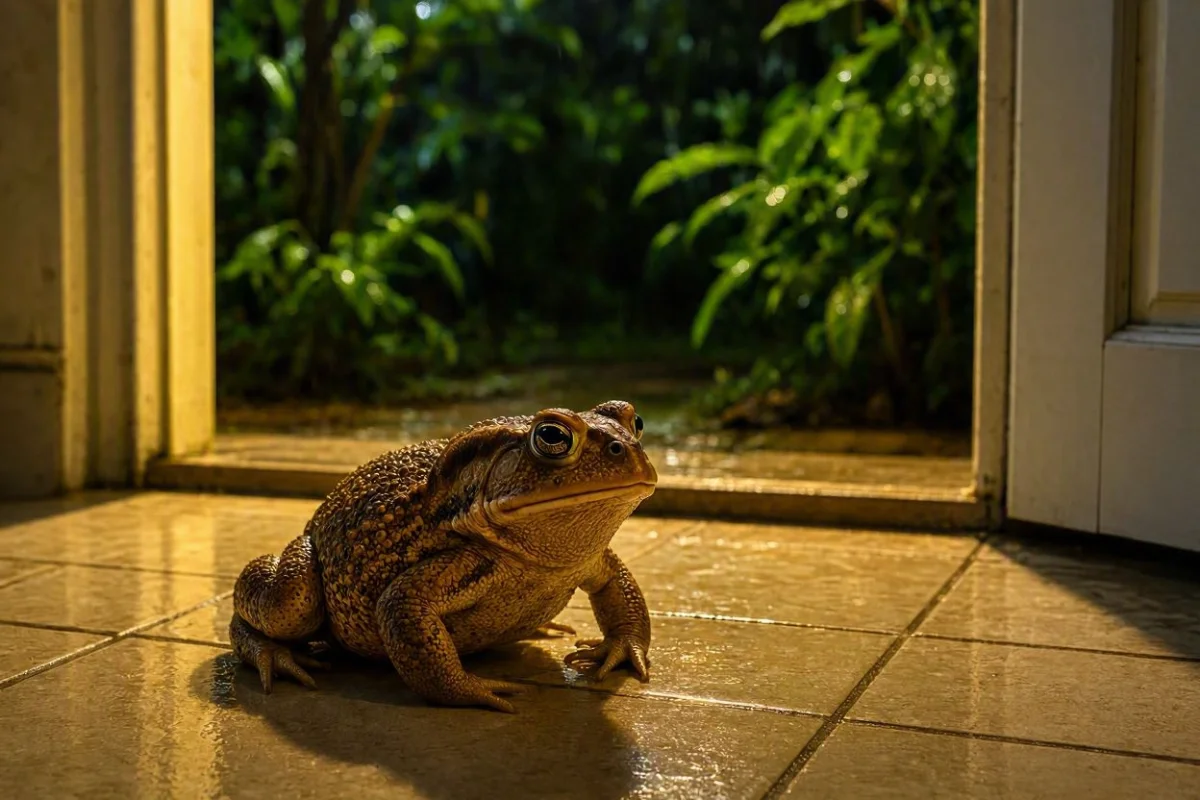 Sapo dentro de casa
