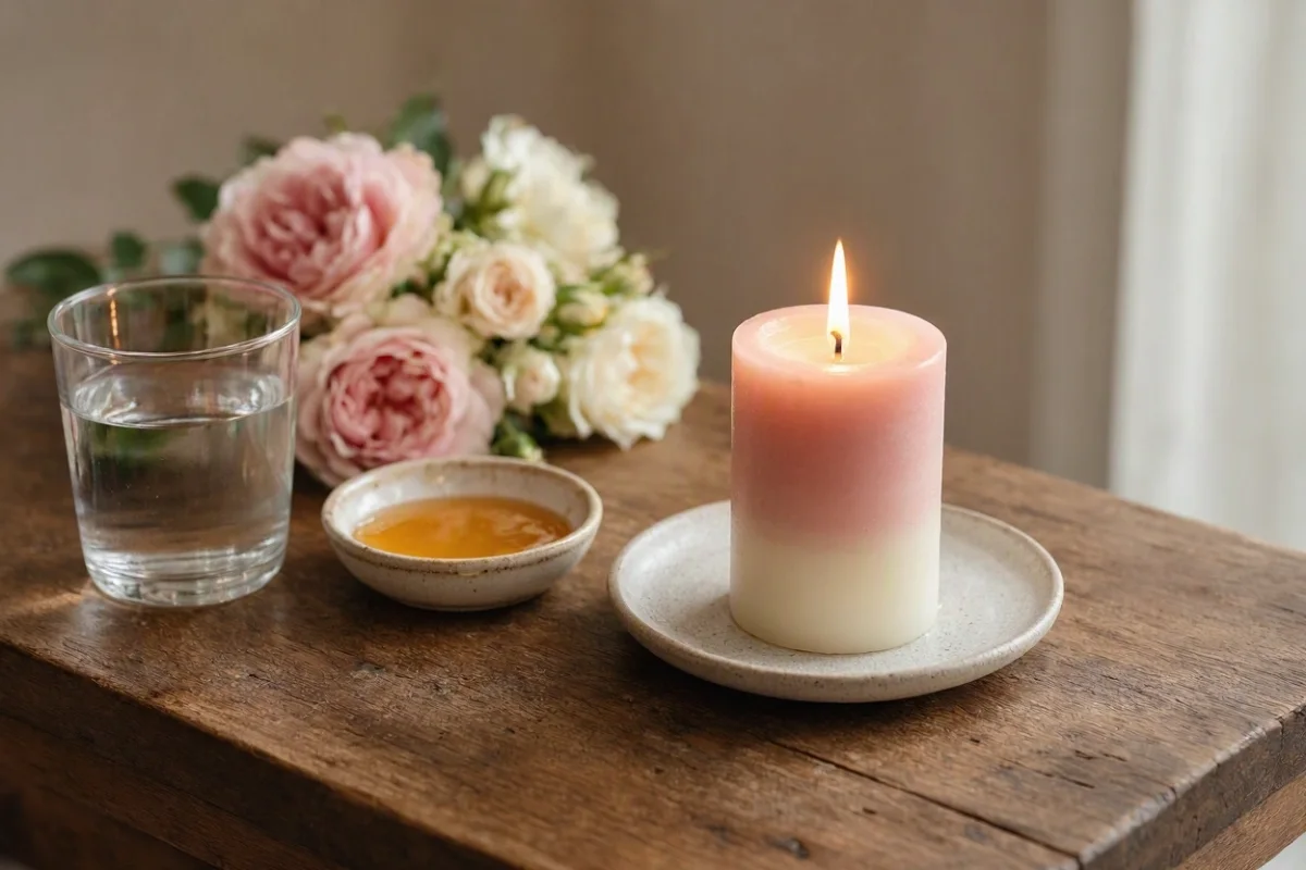 Vela rosa e branca