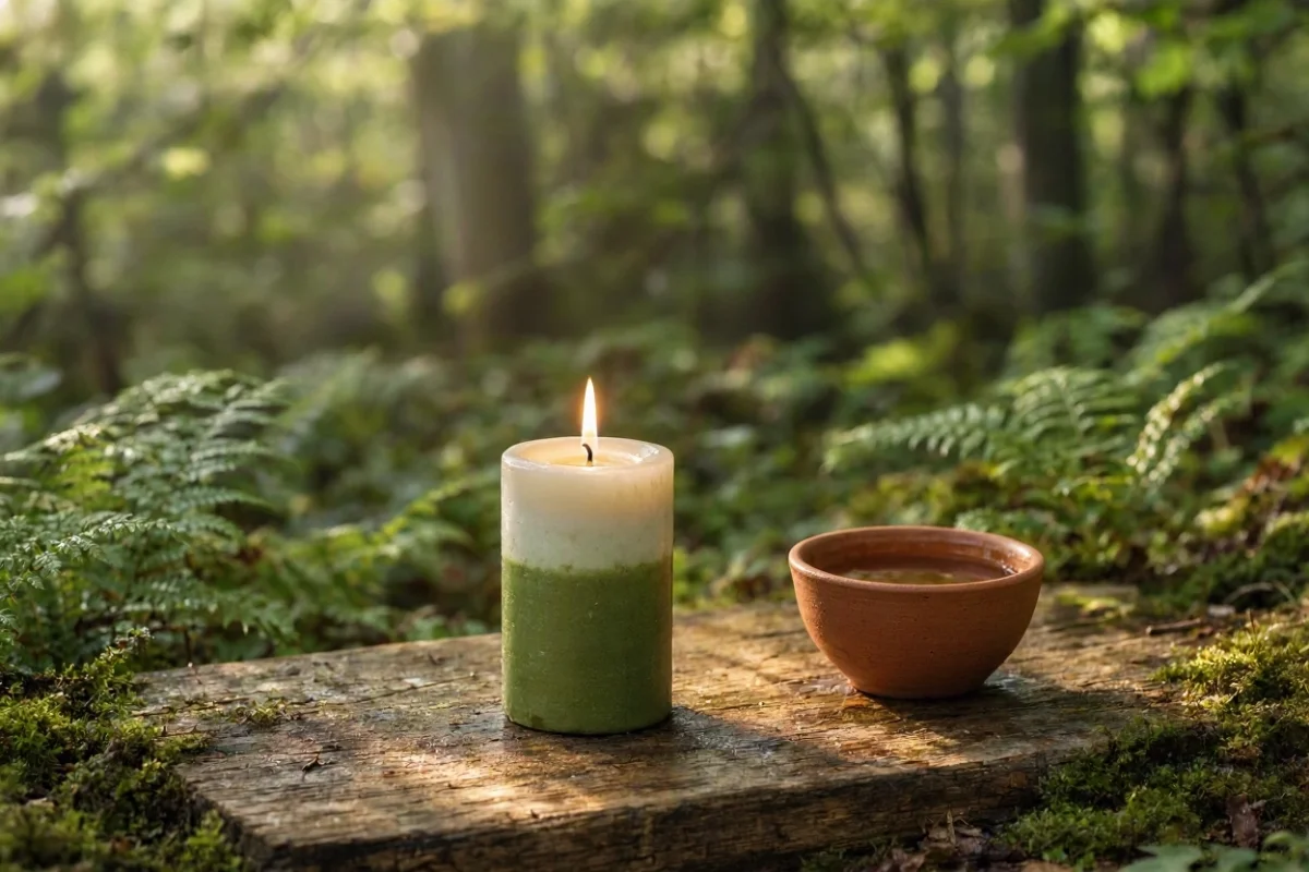 Vela verde e branca