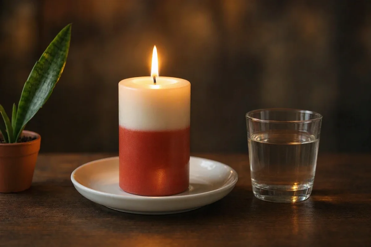 Vela vermelha e branca